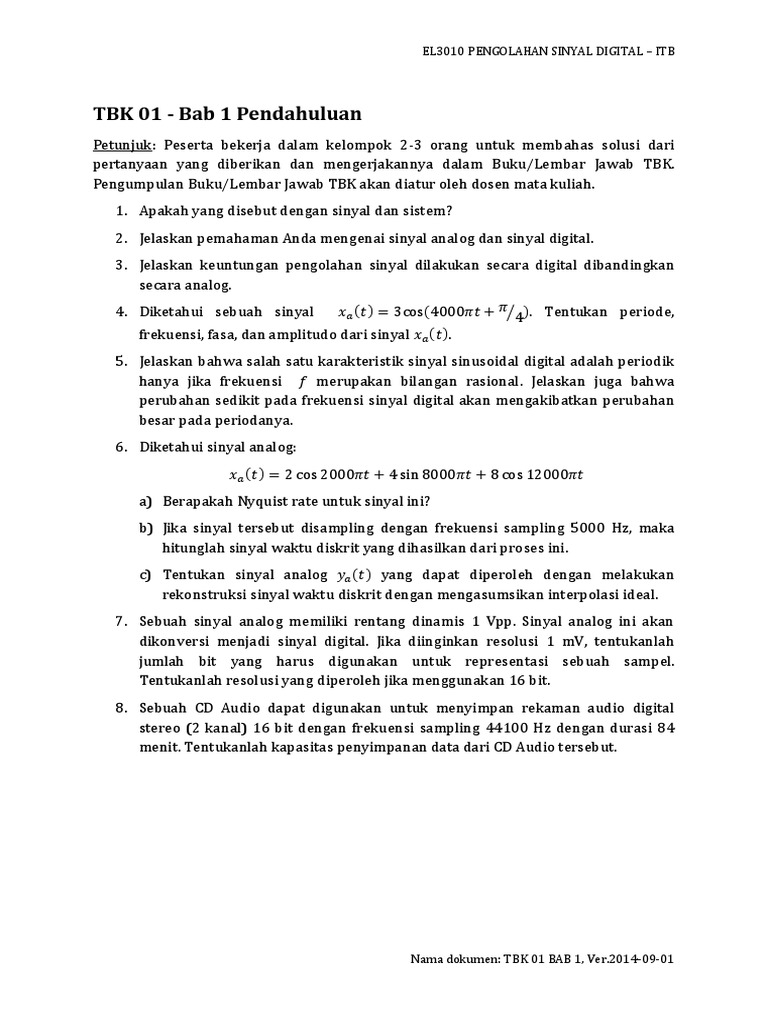 TBK 01 Bab 1 | PDF