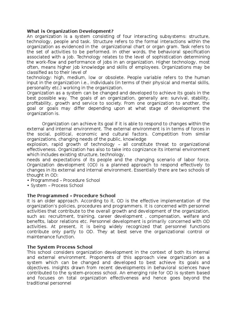 What Is Organization Development Pdf