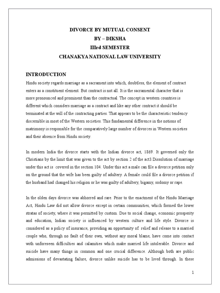 Divorce by Mutual Consent Divorce Marriage