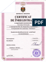 Certificat de Inregistrare