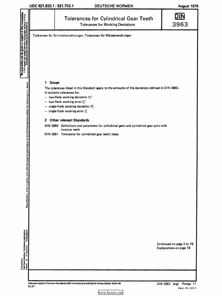 Tolerances for Cylindrical Gear Teeth | PDF | Engineering Tolerance | Gear
