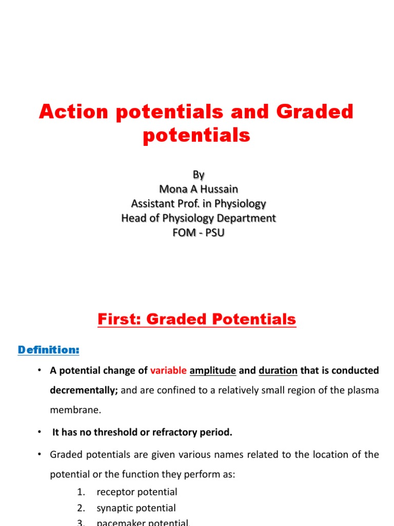 Graded and Action Potentials Explained | PDF | Action Potential ...