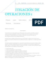 Investigación de Operaciones 1_ Modelo de Inventarios