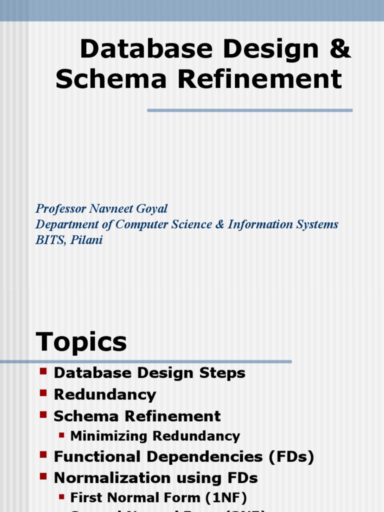 Schema Refinement In Dbms Javatpoint