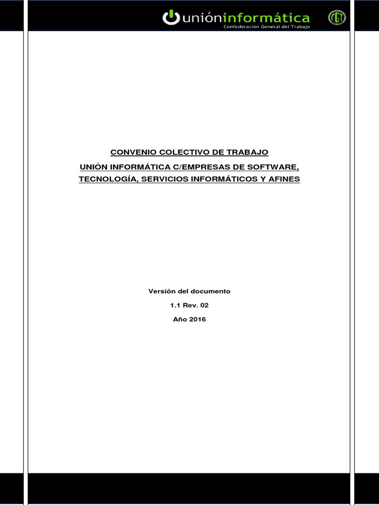 Convenio Colectivo Union Informatica 2016 | PDF | Ingeniería de ...