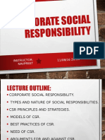 Corporate Social Responsibility: 11/08/16 20:15 Instructor: Navpreet