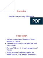 Informa) CS: Lecture 6 - Processing Informa4on