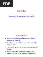 Informa) CS: Lecture 6 - Processing Informa4on