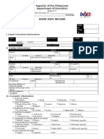 Republic of The Philippines Department of Education: Home Visit Record