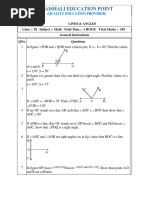 9th Lines & Angles Class - Maths