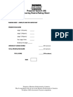 Prepared Speech Scoring Sheet