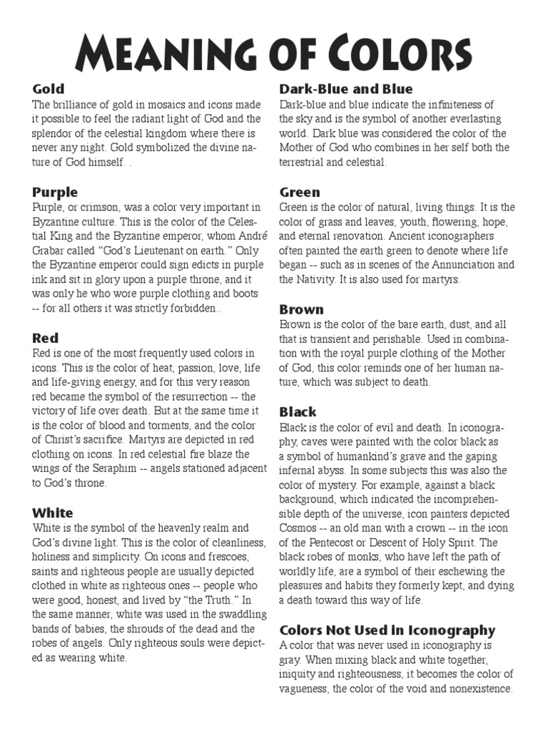 Meaning of Colors Gold DarkBlue and Blue PDF Icon White