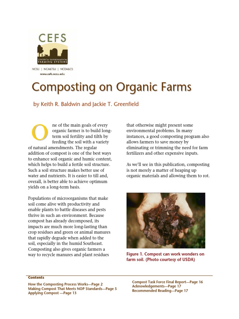 Composting on Organic Farms Compost Organic Matter
