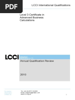 AQR L3 Advanced Business Calculations 2010 (3003)