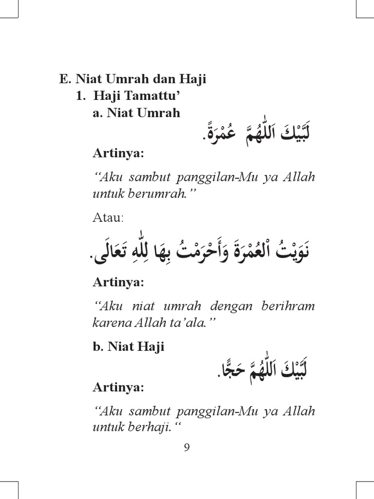 Niat Haji & Umrah