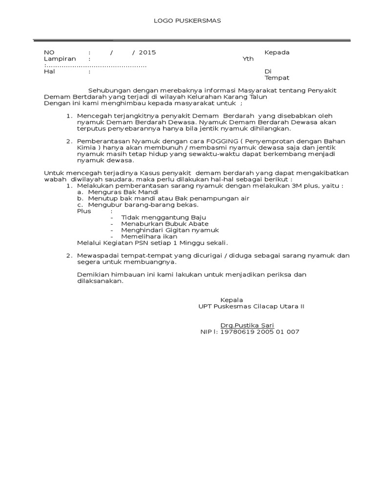 Surat Himbauan Psn Db