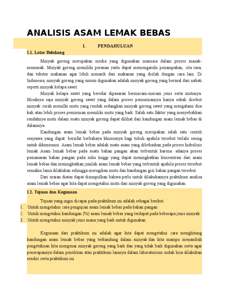 Analisis Asam Lemak Bebas | PDF