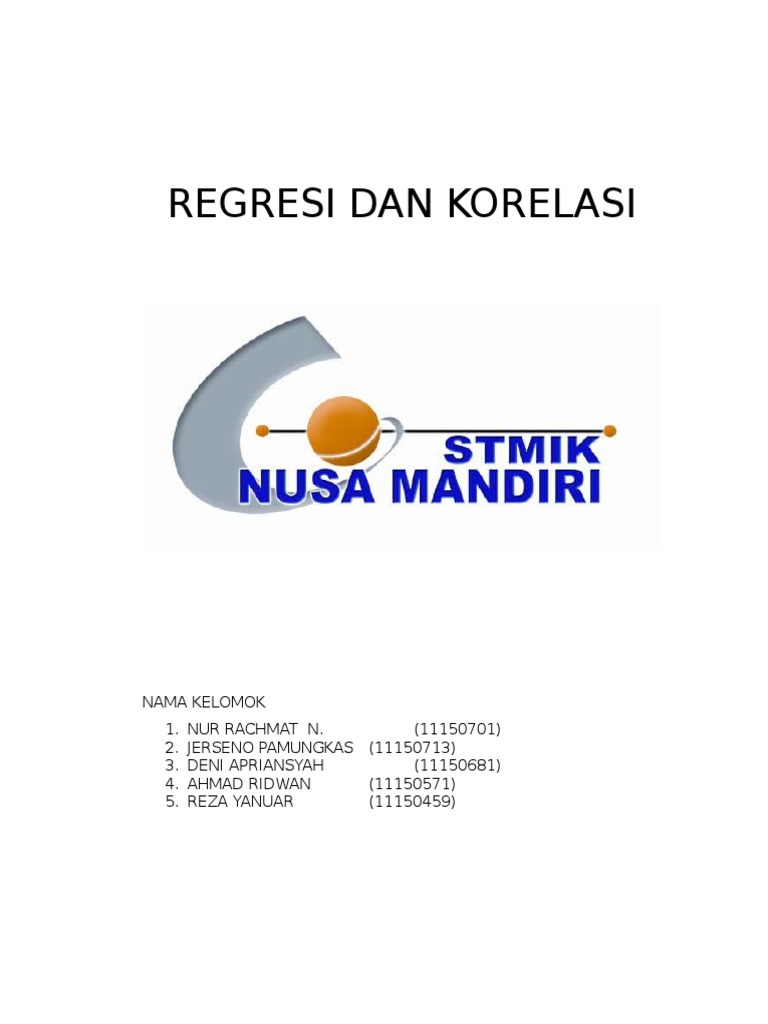 Makalah Regresi Dan Korelasi