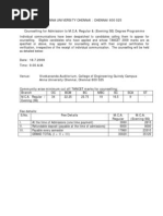 TANCET 2009 Counselling schedule- Anna univ