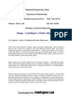 Pumps - Centrifugal vs. Positive Displacement