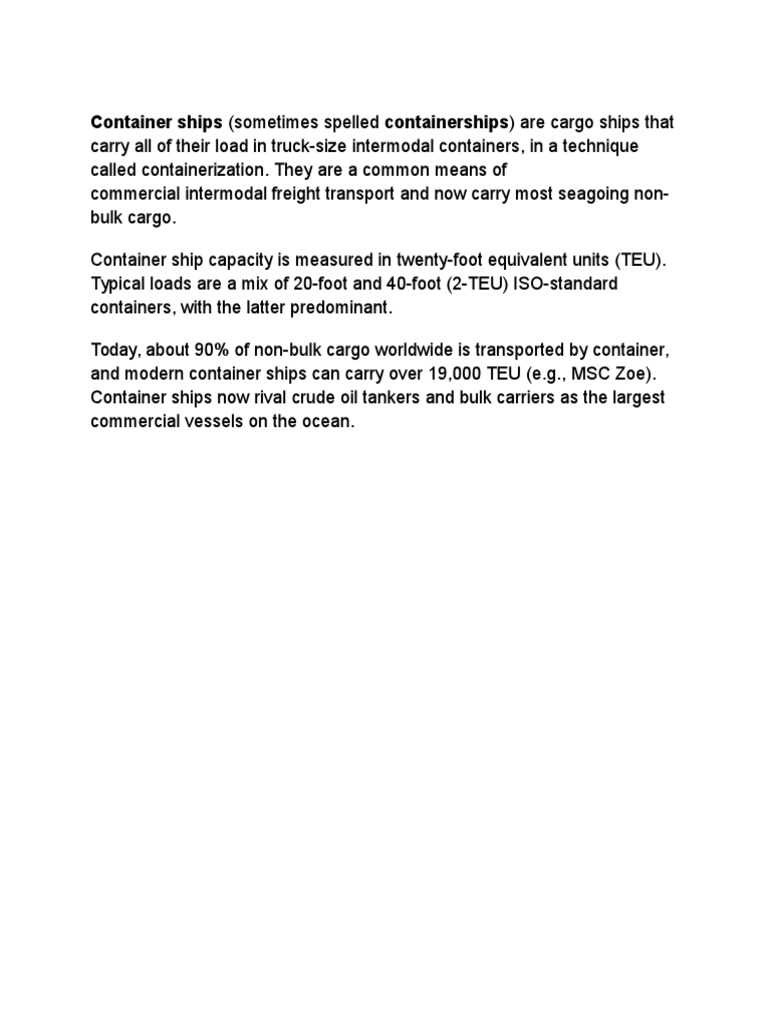 Container Ship Definition | PDF | Travel | Art