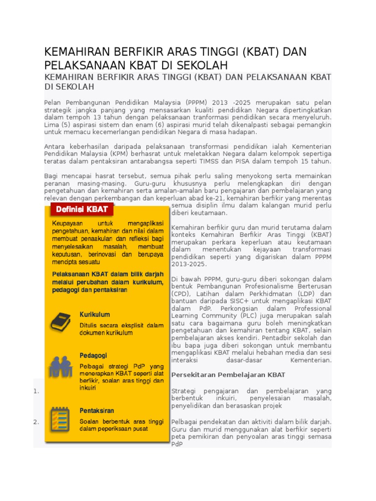 Kbat | PDF | Karier & Perkembangan | Kesehatan Holistik