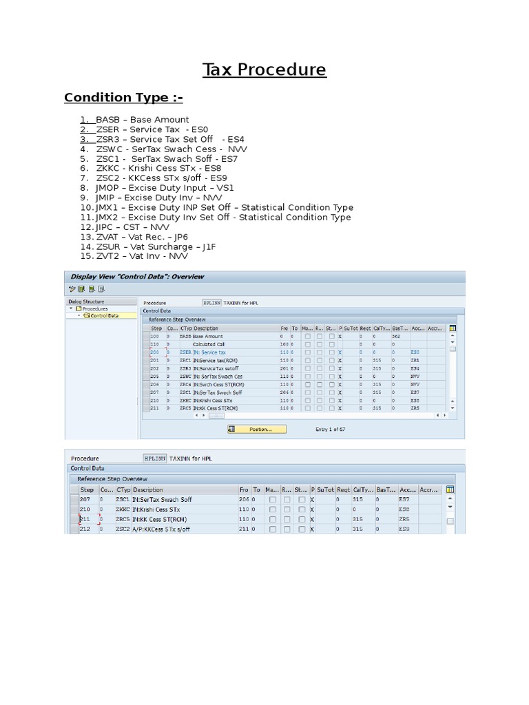 Tax Procedure: Condition Type | PDF | Public Finance | Trade