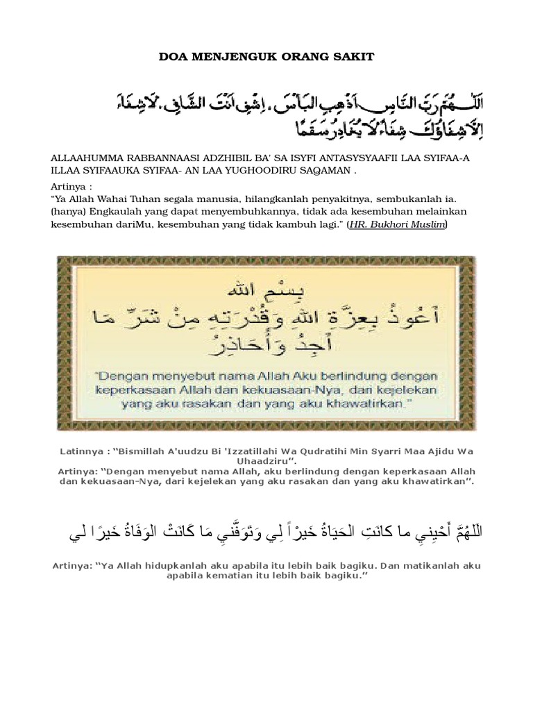 Doa Menjenguk Orang Sakit Docx