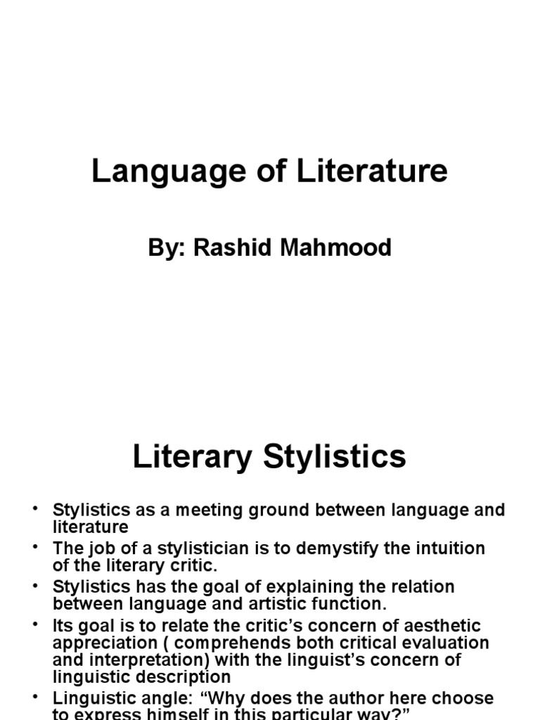 Language of Literature | PDF | Linguistics | Neuropsychological Assessment