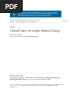 Cultural Factors in Complex Decision Making