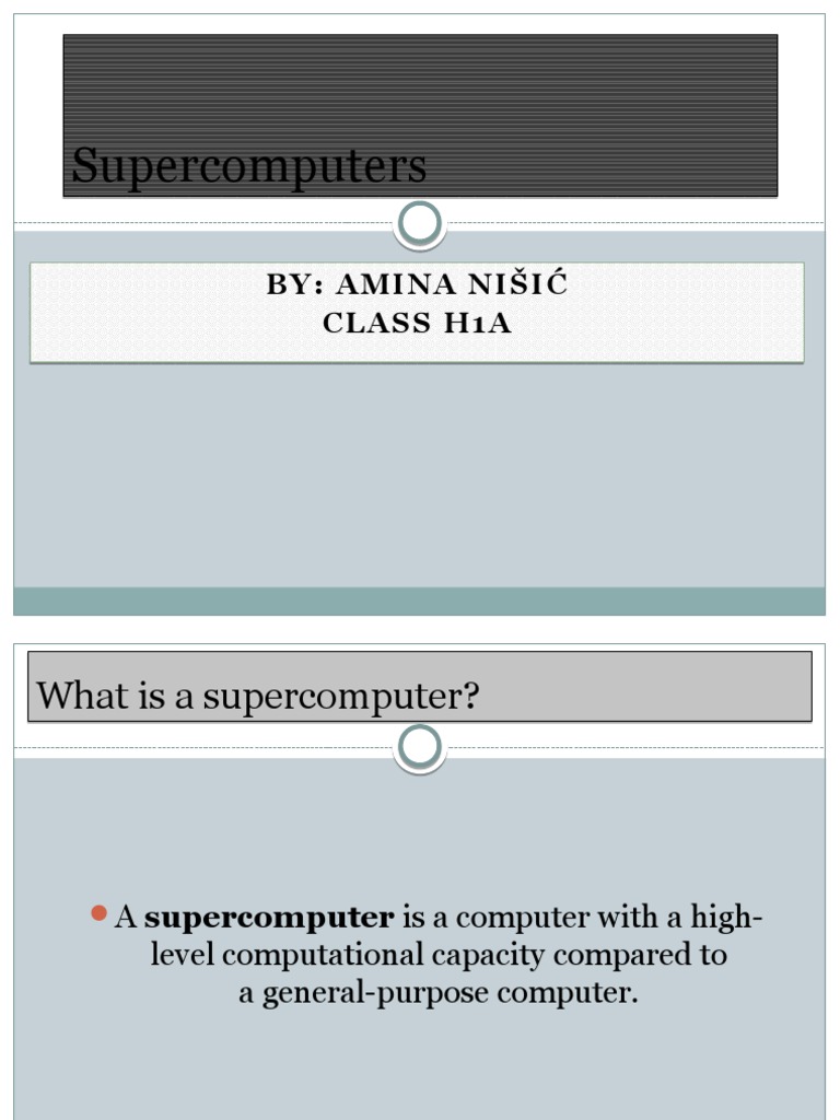 Understanding Supercomputers: Definition & Role | PDF | Technology ...