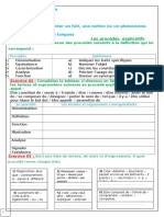 Activite de Langue Peocede Explicatif 2as P1 S1