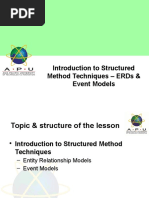 Introduction To Structured Method Techniques - Erds & Event Models