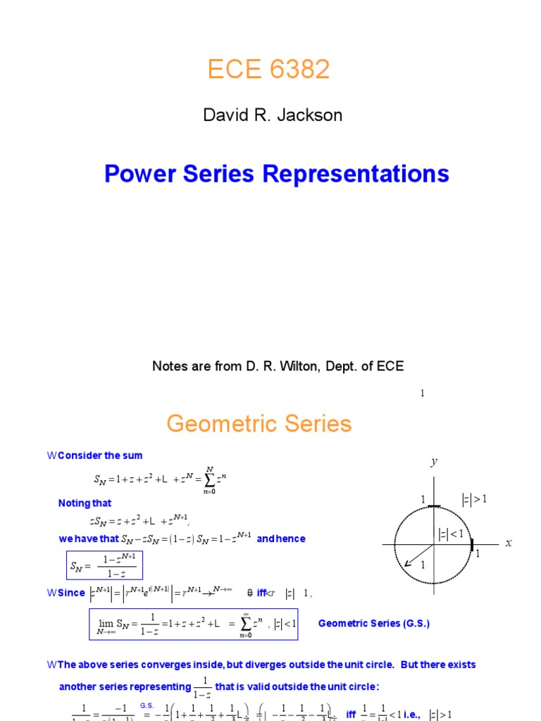 Power Series Representations: David R. Jackson | PDF | Series ...