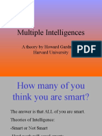 Multiple Intelligences: A Theory by Howard Gardner of Harvard University