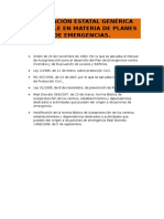 Legislación Estatal Genérica Aplicable en Materia de Planes de Emergencias