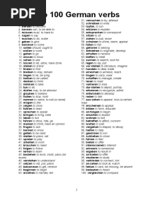 Top 100 German Verbs
