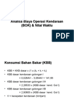 Analisa Biaya Operasi Kendaraan (BOK) & Nilai Waktu