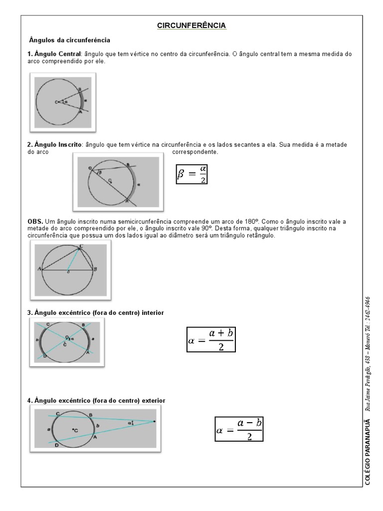 Exercícios de Relações Métricas na Circunferência | PDF | Círculo ...