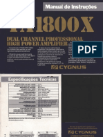 Cygnus - Amplificador - PA1800X - Manual de Instruçoes e Esp