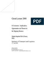 Grout Lecture 2000: E-Commerce - Implications, Opportunities and Threats For The Shipping Business