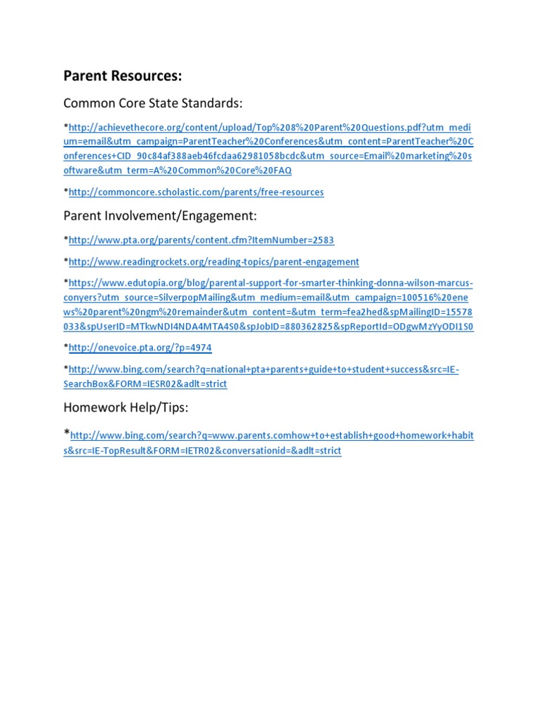 Essential Parent Resources for Education | PDF