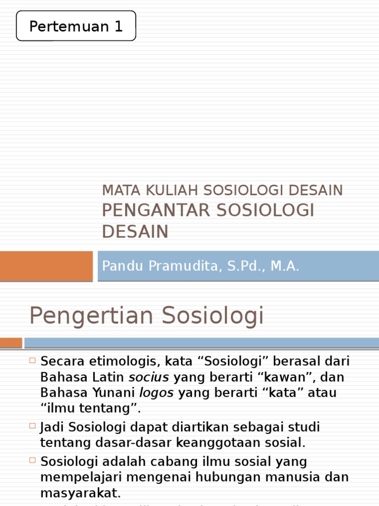 Ppt Sosiologi Desain
