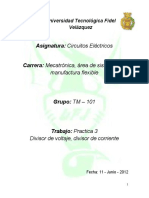 Practica 3 - Divisor de Voltaje y Corriente