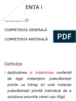 COMPETENTA I - Generalitati, Competenta Generala, Materiala