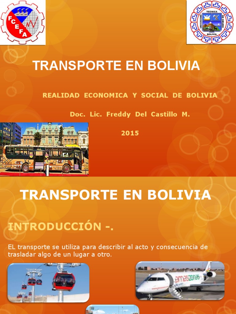 Tipos y evolución del transporte en Bolivia | PDF | Transporte | Autobús