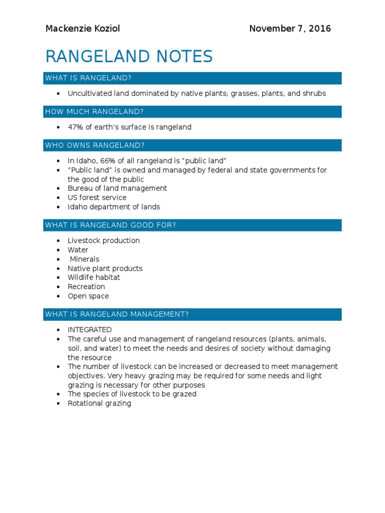 Rangeland Management Overview | PDF | Technology & Engineering