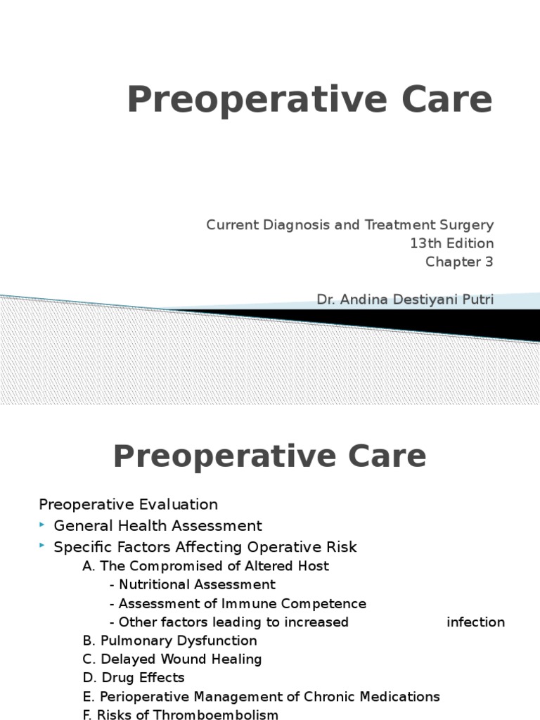Preoperative and Postoperative Care Guide | PDF | Surgery | Diabetes ...
