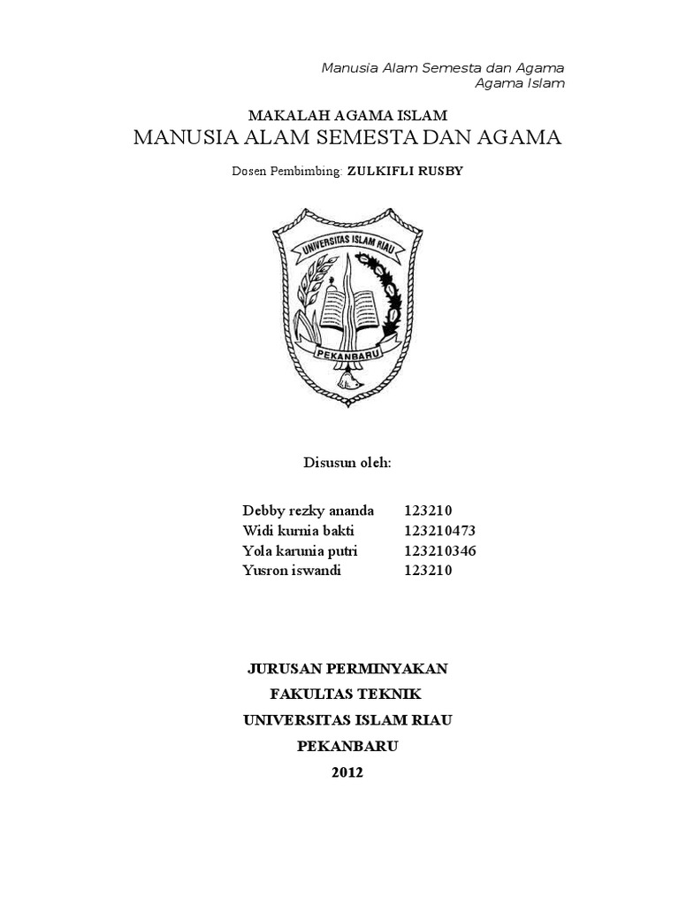 Kelompok 1 Manusia Alam Semesta Dan Agama