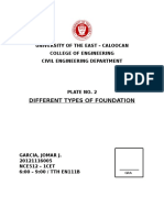 Different Types of Foundation: University of The East - Caloocan College of Engineering Civil Engineering Department